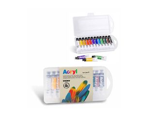 Pintura Acrílica Acryl estuche 12 colores