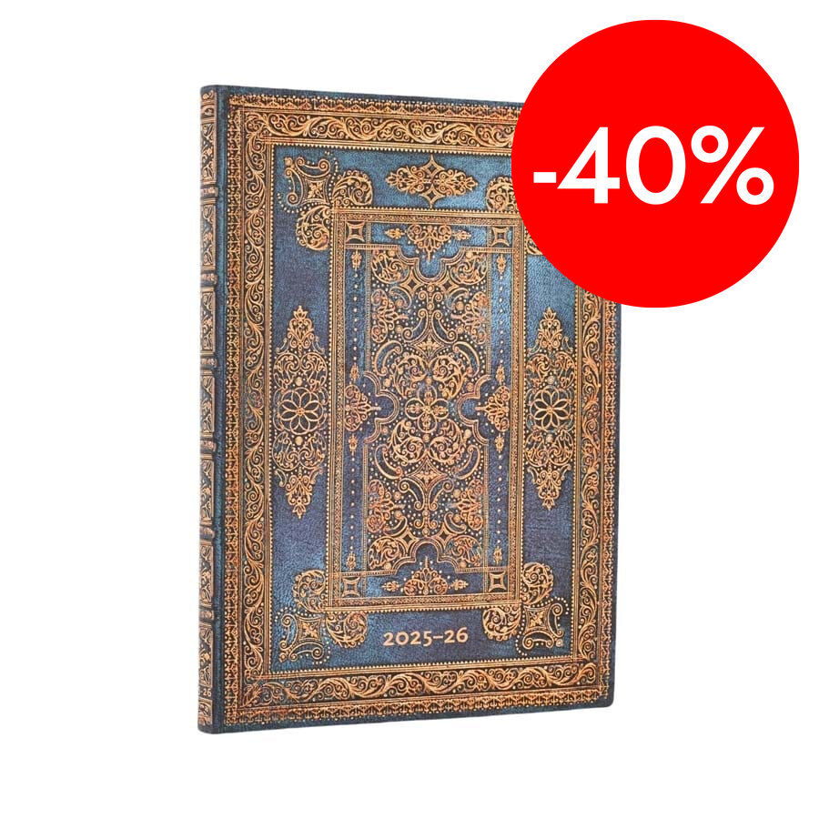 Agenda 18 meses Paperblanks Flexi Midi apaisada sem/vista 2025-26 Lujo Azul