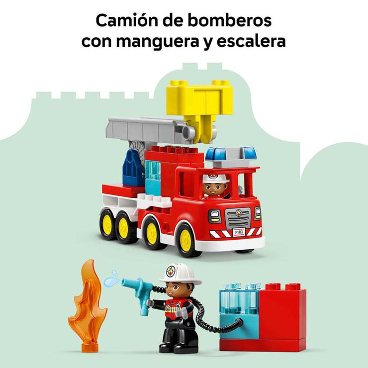 LEGO® DUPLO Town Camió de Bombers amb Mànega i Bombers 10473