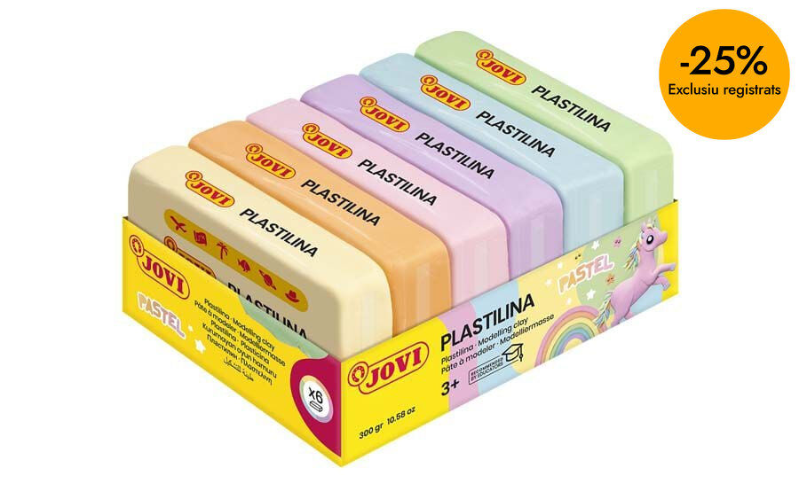 Plastilina Jovi Pastel 50g 6 colores