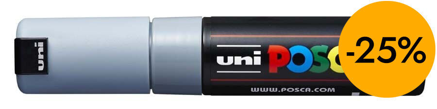 Rotulador Posca PC-7M 4,5-5,5mm gris