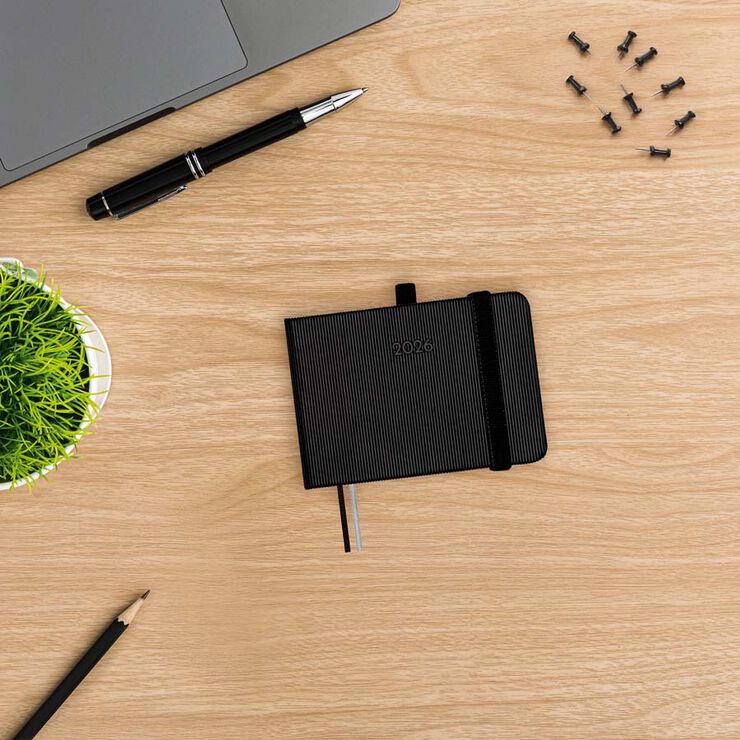 Agenda Finocam Textura M0 sem/vista vertical cas 2026 negro