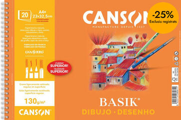 Bloc dibuix Canson Basik A4+ amb requadre 20 fulls