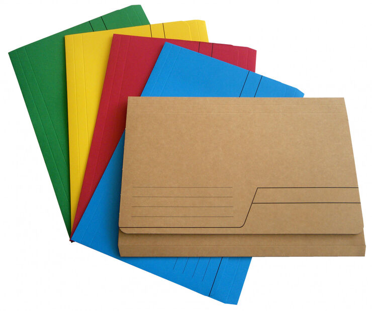 Subcarpeta con bolsa Abacus A4 250g amarillo 10u