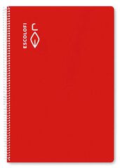 Libreta espiral Escolofi A4 40 hojas 4x4 rojo