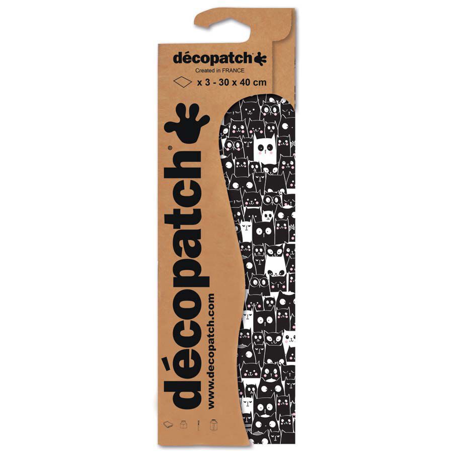 Papel D&eacute;copatch blanco/negro 30x40 B&uacute;ho 3 hojas