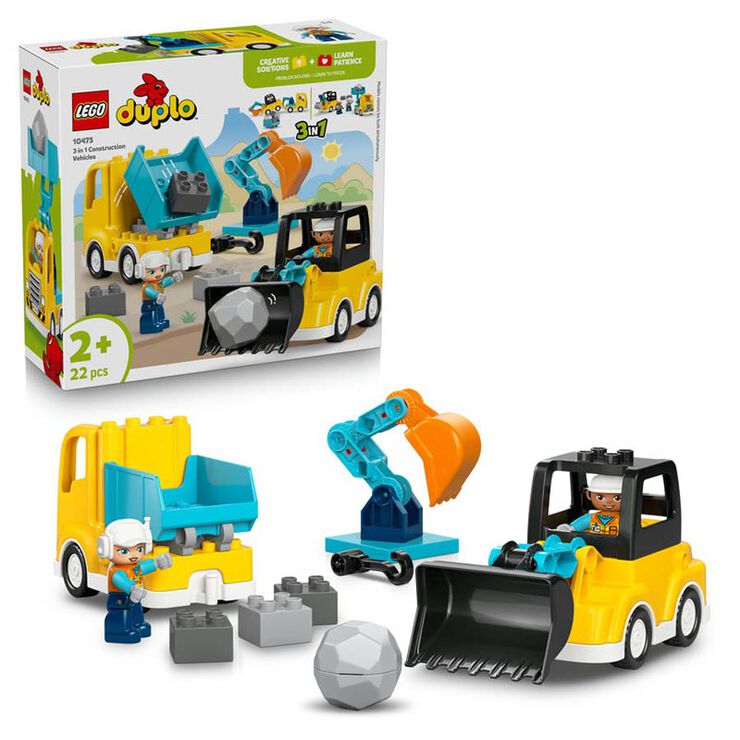 LEGO&reg; DUPLO Town Vehicles de Construcci&oacute; &ldquo;3 en 1&rdquo; 10475