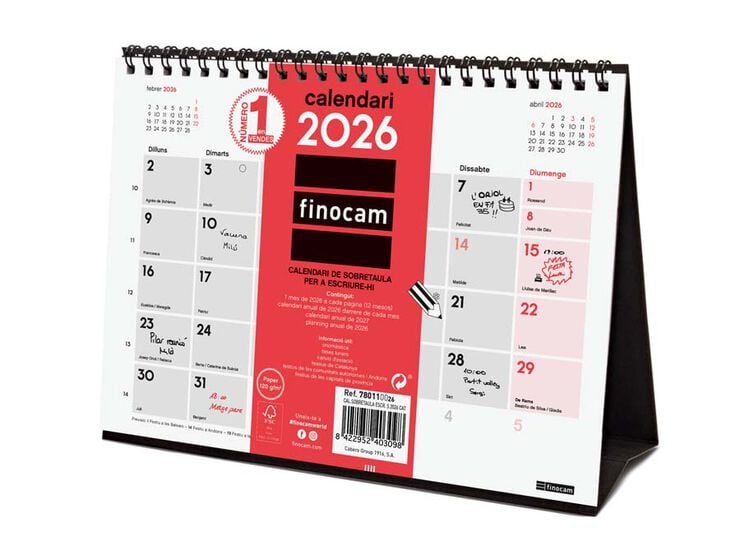 Calendario sobremesa Finocam Escribir S 2026 catalán