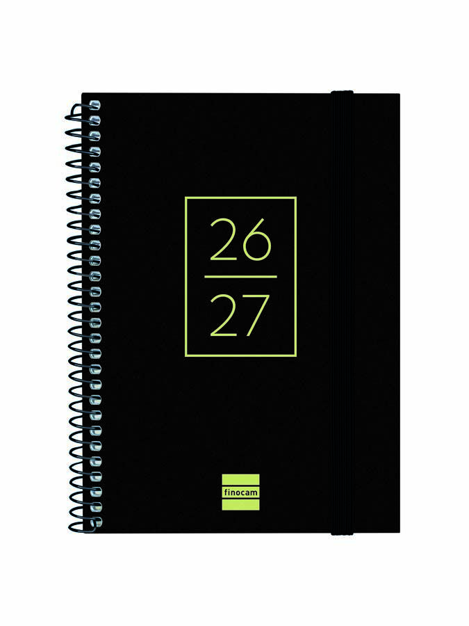 Agenda Escolar Finocam Secundaria 1/8 Sem/Vista Catal&aacute;n 2026-27 Negro