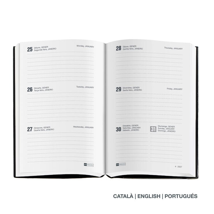 Agenda Miquelrius Passport Semana Vista Catal&aacute;n Cuadros 2027