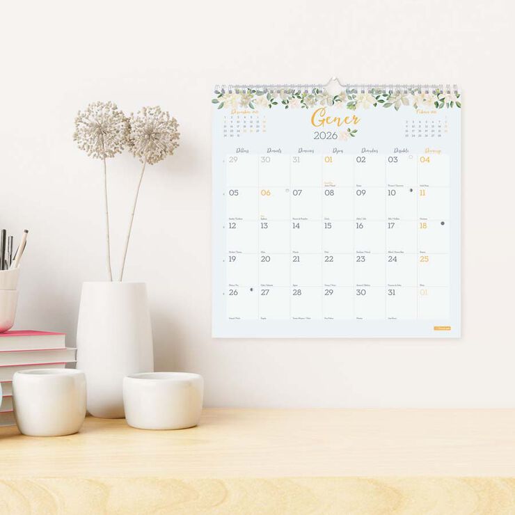 Calendario pared Finocam Design Escribir 30x30 2026 catalán