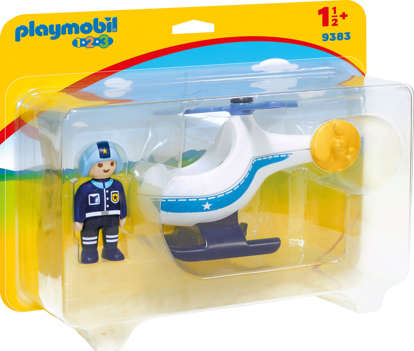 Figuras Playmobil 1.2.3 Helic&oacute;ptero de polic&iacute;a 9383