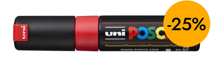 Rotulador Posca PC-8K 8mm rojo fluorescente