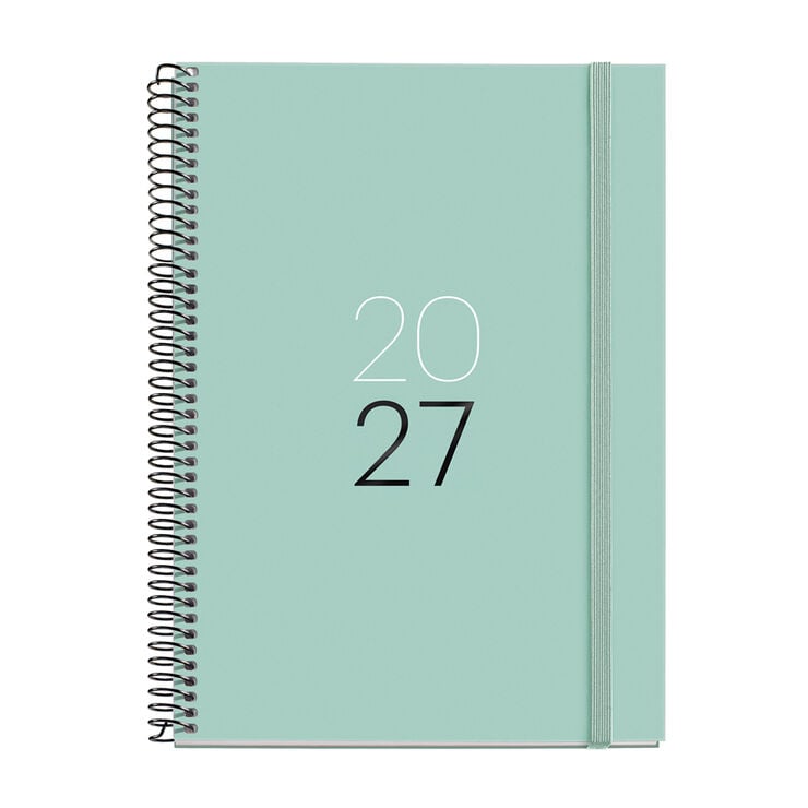 Agenda Miquelrius Especial Plus Setmana Vista Catal&agrave; Calm 2027 Aqua