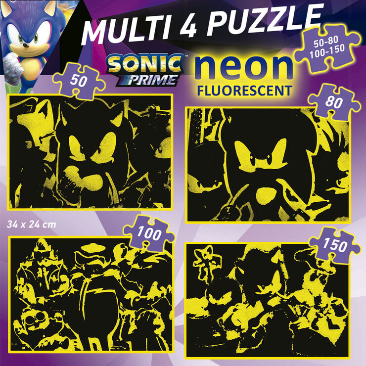 Puzle 50-80-100-150 peces Sonic Neon