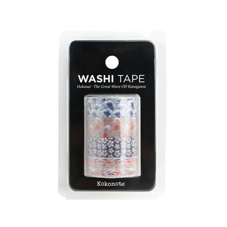 Washi Tape Kokonote Hokusai 4 unidades