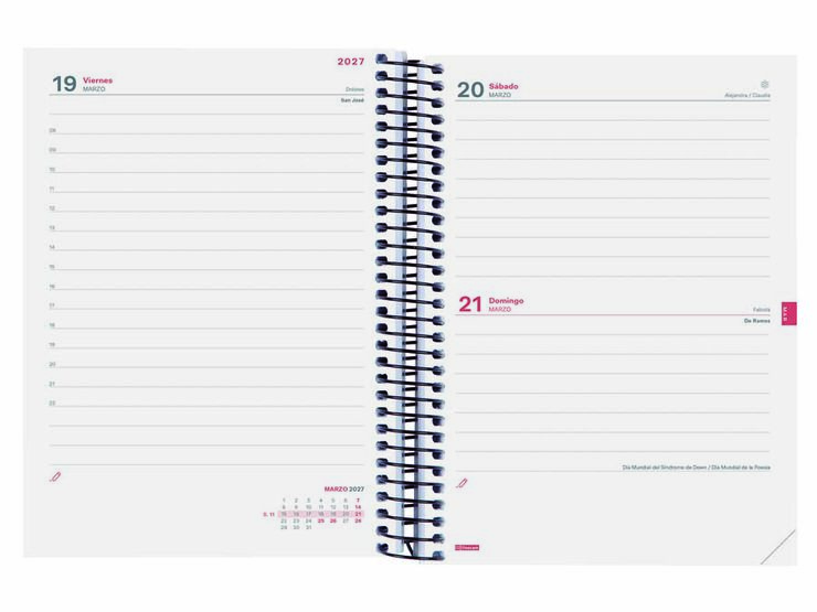 Agenda Escolar Finocam Esp.E10 D&iacute;a/P&aacute;gina Castellano 2026-27 Negro