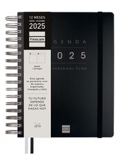 Agenda Finocam Tempus 1/4 día/pág cas 2025 negro
