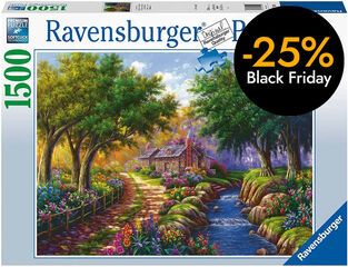 Puzle 1500 piezas Cabaña junto al río