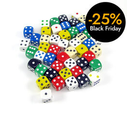 Dau 6 cares de colors 50 unitats