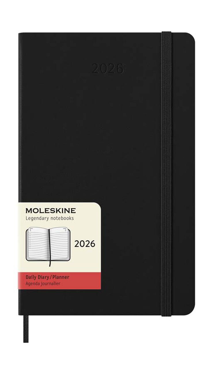 Agenda Moleskine 12 meses día/pág 2026 tapa dura L negro