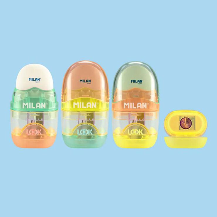 Maquineta + goma Milan Capsule Fluo