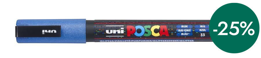 Retolador Posca PC-3M 0,9-1,3mm blau glitter