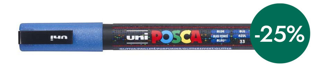 Rotulador Posca PC-3M 0,9-1,3mm azul glitter