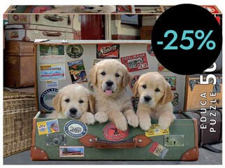 Puzle Cachorros en el equipaje 500 piezas