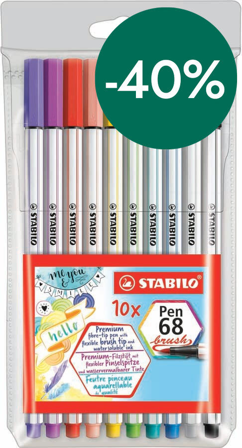 Retoladors Stabilo Pen68 Brush 10 colors