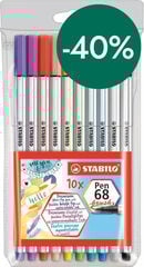 Rotuladores Stabilo Pen68 Brush 10 colores