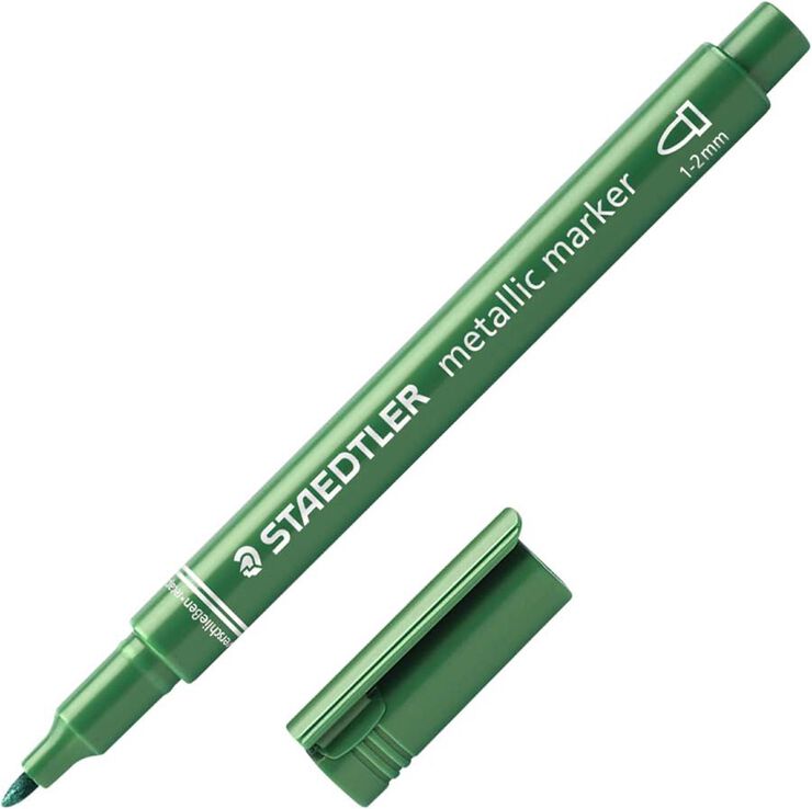 Rotuladores permanentes Staedtler metalizado verde 10u