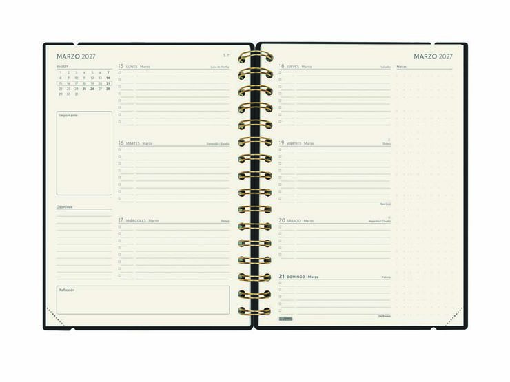 Agenda Finocam 16M Haiku E10 Sem/Vista Castellano 2026-27 Negro