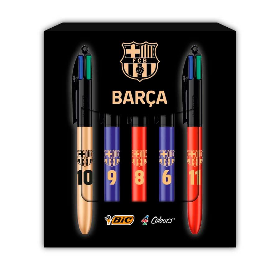 Set Bol&iacute;grafs Bic 4 colors FC Barcelona 5u