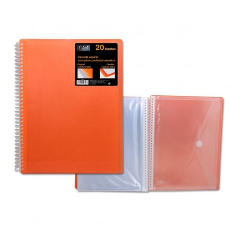 Carpeta 40 fundas A4 Ingran Office naranja