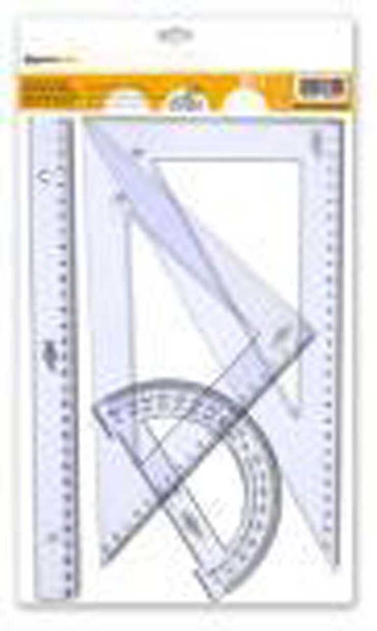 Joc regles Abacus regle 30 cm,escaire i cartabó 25 cm