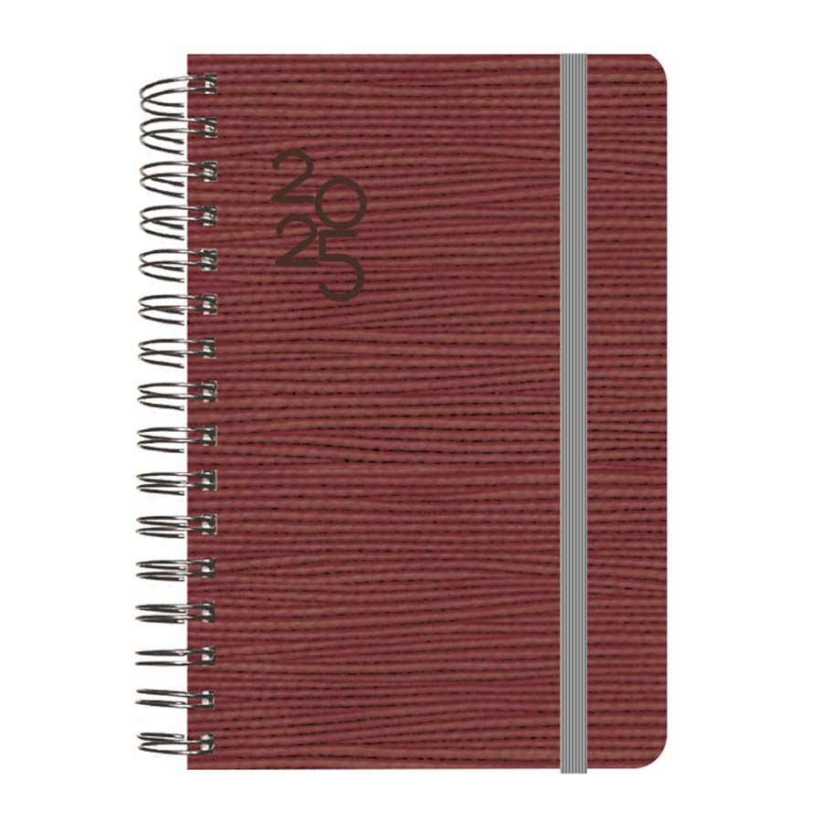 Agenda espiral Senfort A5 setm/vista catal&agrave; 2025 Flow granat