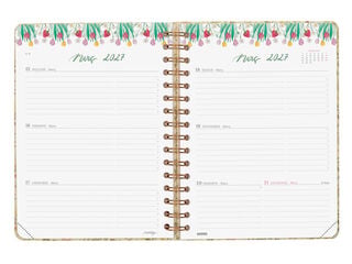 Agenda Finocam Marta BGE Semana Vista Horizontal 2027 Catal&aacute;n Rosa