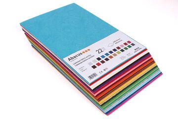 Láminas de Fieltro adhesivo Abacus 20x30cm colores 22u
