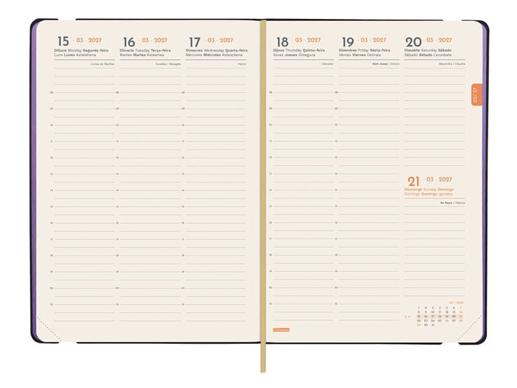 Agenda Finocam Joy Semana Vista Vertical 2027 Catal&aacute;n Fiona