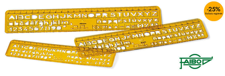 Plantilles per retolar 6/8/10cm Faibo 3u