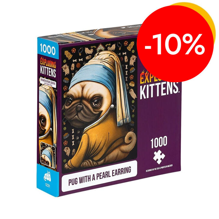 Puzle 1000 piezas Pug with a Pearl Earring