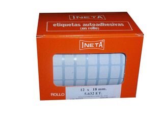 Rotlle d'Etiquetes adhesives Ineta 12x18mm blanc