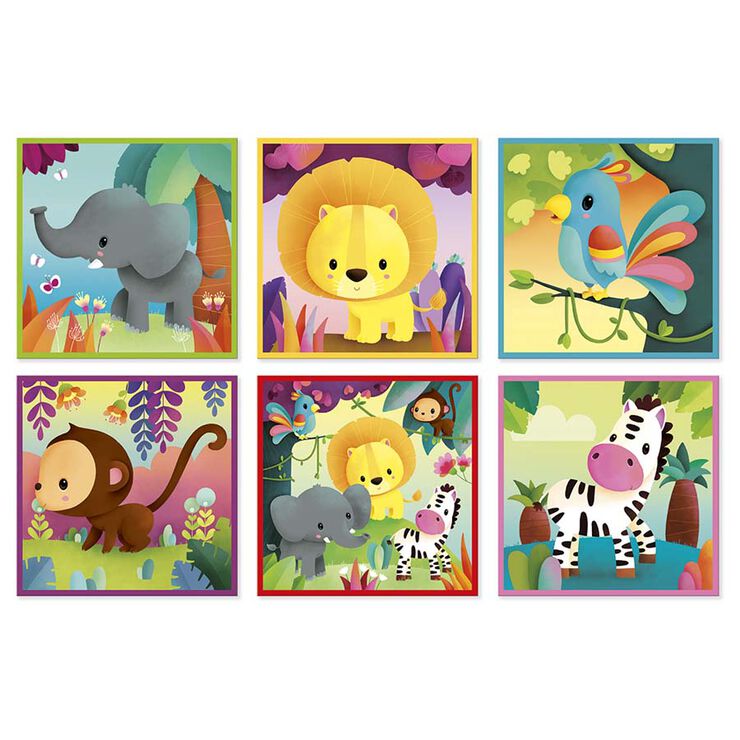 Cubos de animales de la selva
