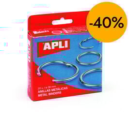 Anillas met&aacute;licas Apli 38mm 20u