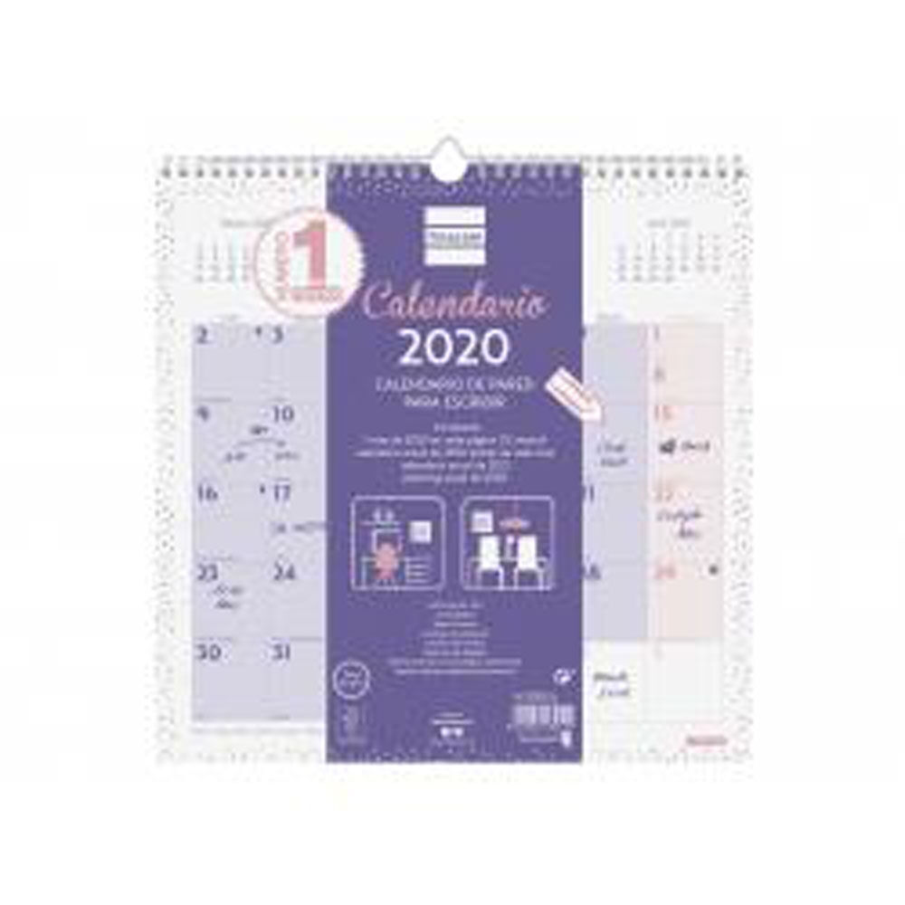 Calendario Pared chic 2020 Catal&aacute;n Lila