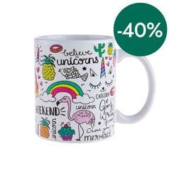 Taza cerámica iDrink 295ml Unicornio