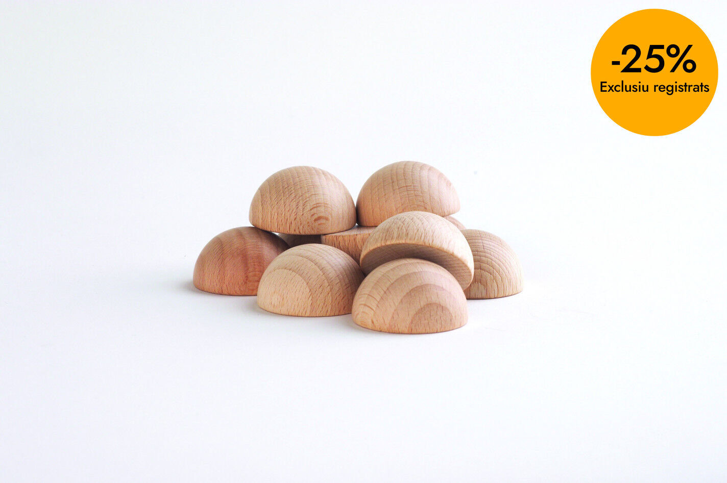 Semiesferes de fusta natural