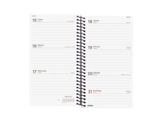Agenda Finocam Opaque Setmana Vista Horitzontal 2027 Castell&agrave; Blau