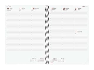 Agenda Finocam Opaque E40 sem/vista vertical cas 2026 negro